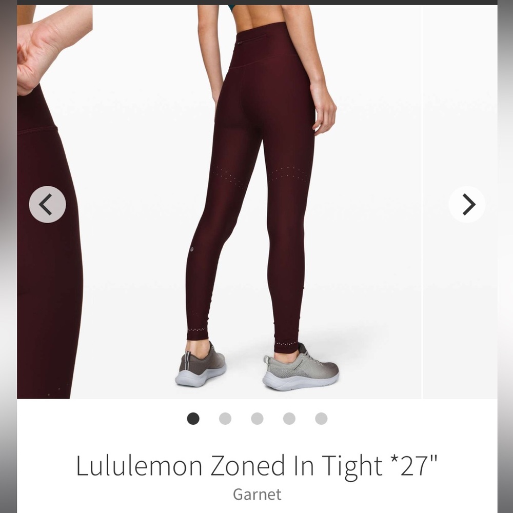 Lululemon Zoned In Tight *27"
Garnet. Size 4. EUC